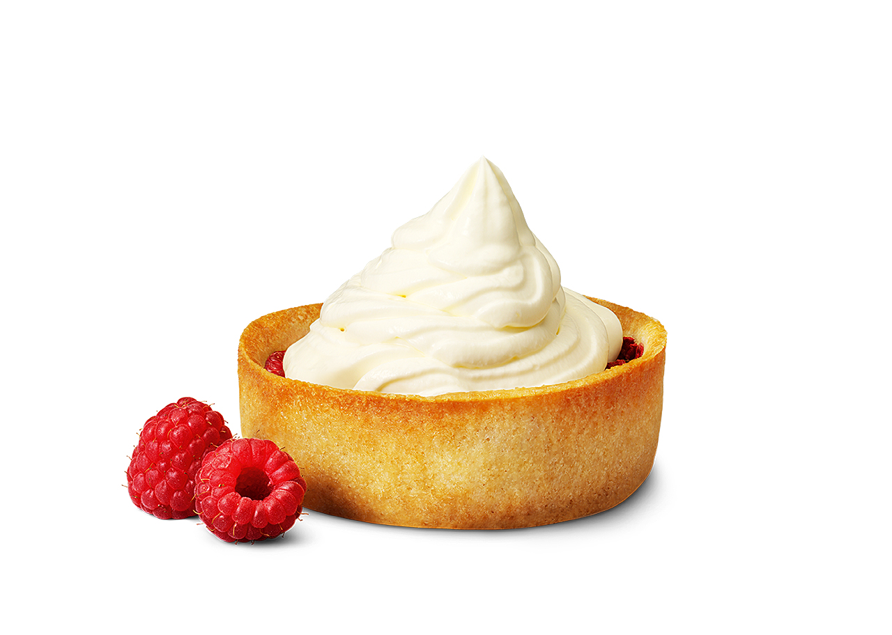 Ciastko z malinami i lodami