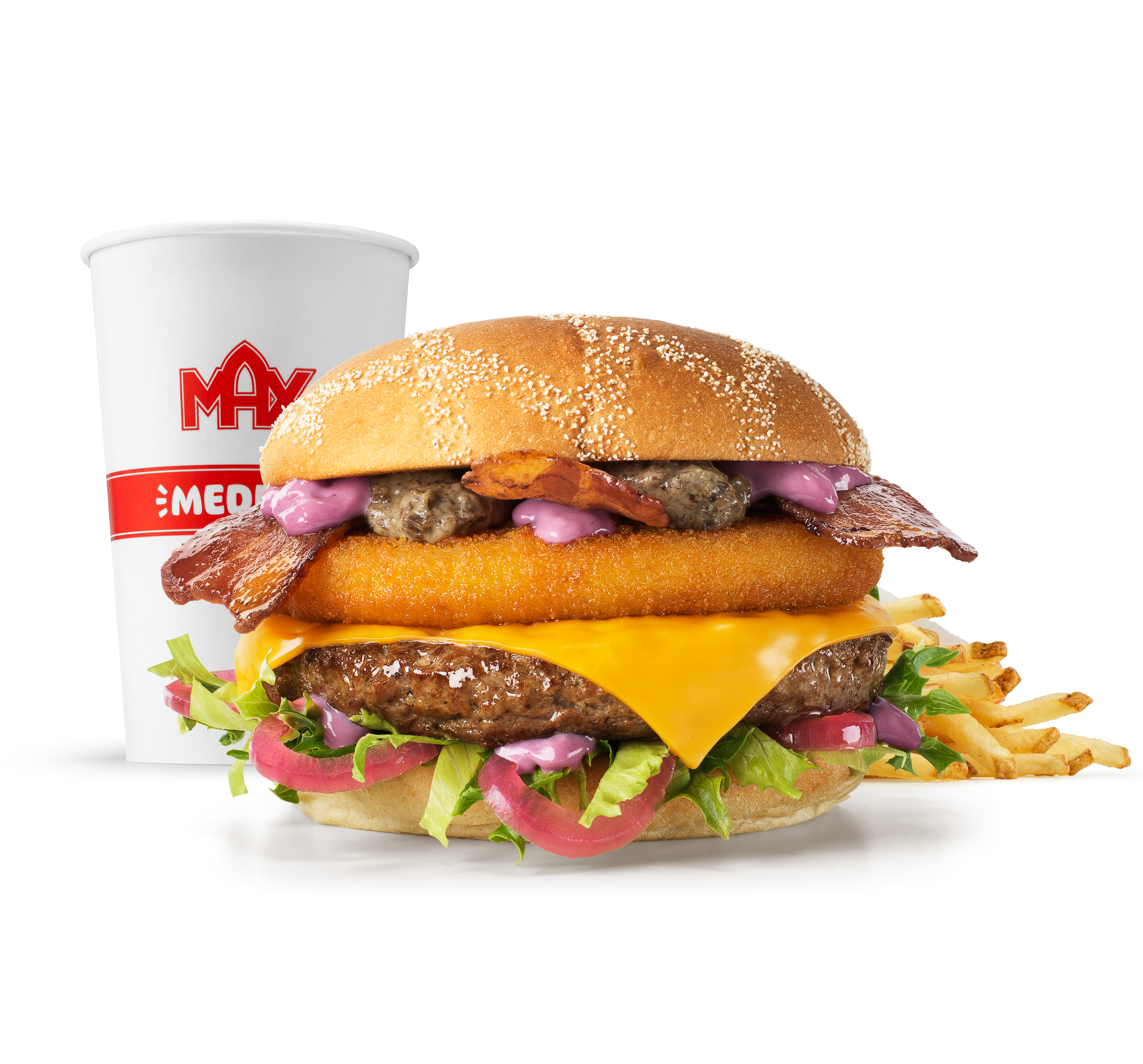 Burger Rywala Umami Beef ‘n’ Bacon w zestawie