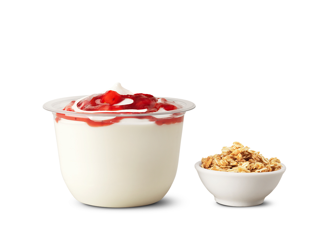 Jogurt grecki z truskawkami i granolą