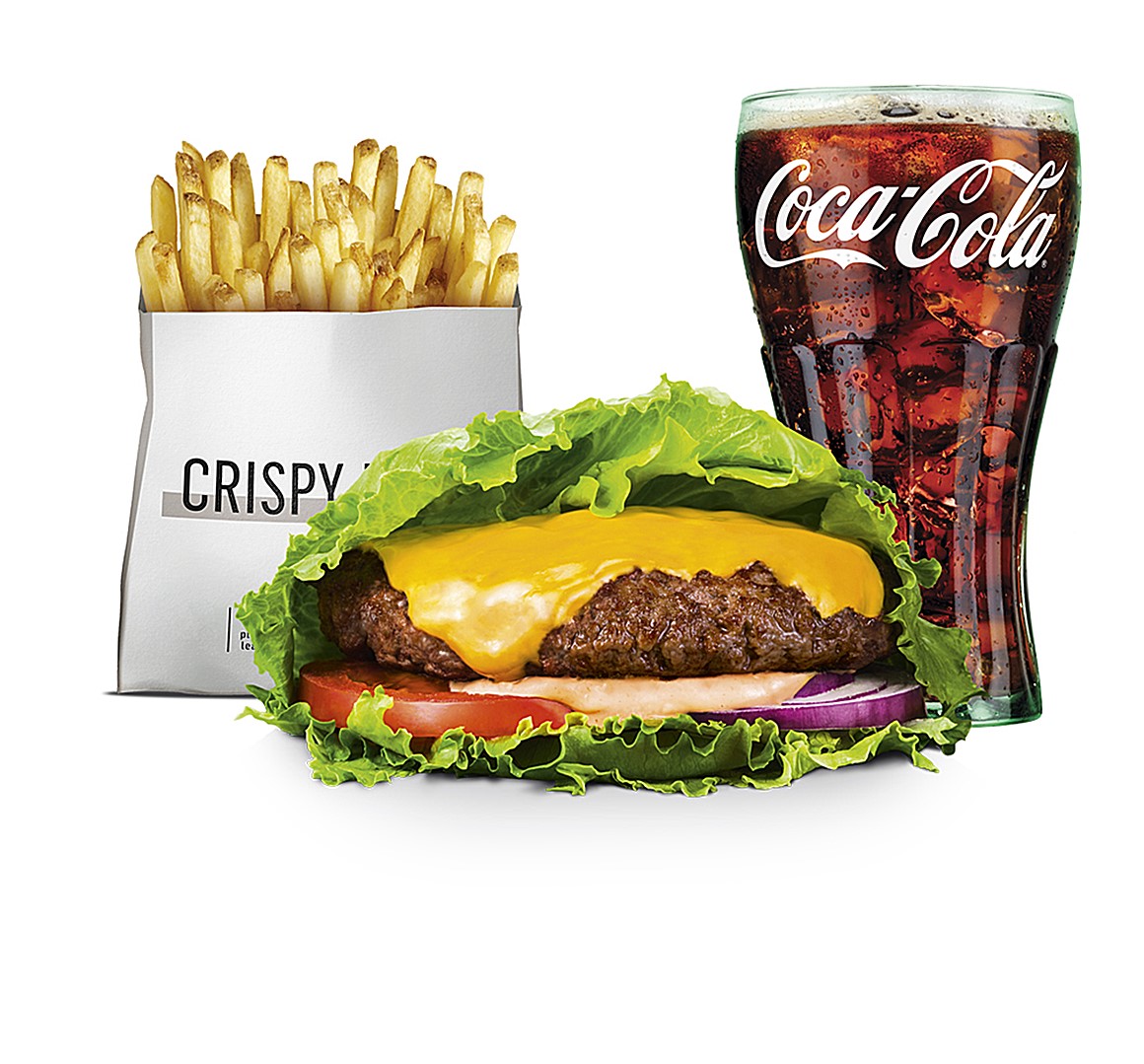 Plant Beef Burger z Serem w Sałacie. Zestaw
